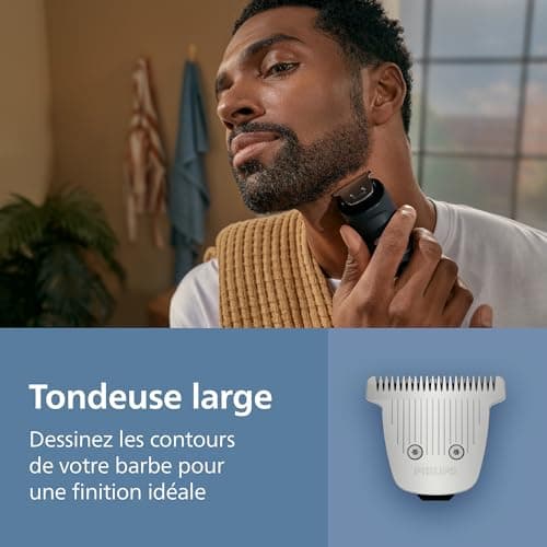 Philips 7000 Series Beard Trimmer - Self-Sharpening Metal Blades, 40 Adjustable Cutting Heights, BeardSense Technology, Hair Collection, 100% Waterproof, Wide Trimmer Model BT7670/15 - Image 8