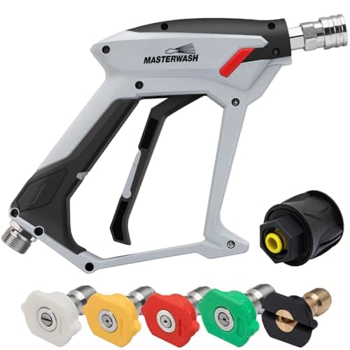 Pressure Washer Gun, 5 Nozzles Quick Connect Car Wash Gun，accessoires de lavage à pression à lance courte pour le nettoyage de voiture, connecteur de tuyau M22 14MM pour Karcher K1-K7 - Image 2