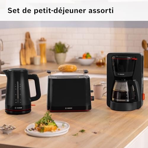 Bosch, Grille-pain, MyMoment, 2 fentes, fonctions décongélation et réchauffage, chauffe-viennoiserie pliable, HighLift, arrêt automatique, noir, TAT3M123 - Image 5
