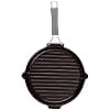 STAUB Cast Iron Grill with Pouring Spout and Silicone Handle, Round, Diameter 27 cm, Matte Black - Image 4