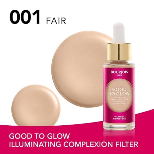 Bourjois Good To Glow Foundation Lightening Face Foundation, Natural Filter, with Vitamin C & Biopeptides, Vegan Formula, 30 ml (001) - Image 6