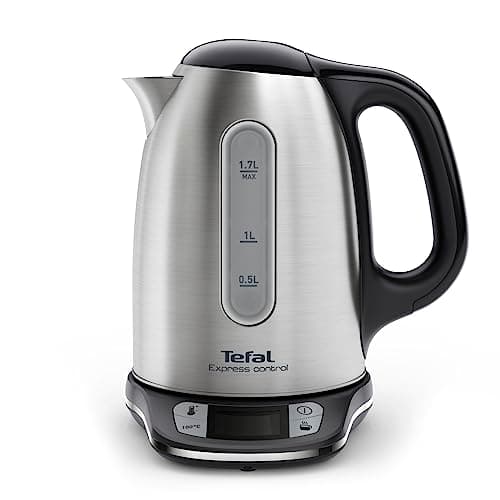 Tefal Stainless steel cordless electric kettle, 1.7 L, 2400 W, 7 adjustable temperatures from 60 to 100°, digital display, 60 min hot, Express Control KI240D10 - Image 3