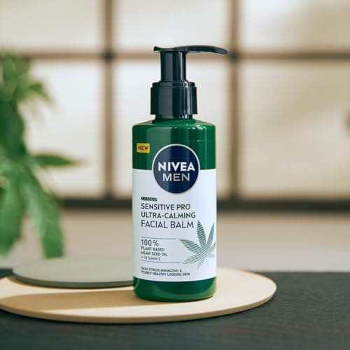 NIVEA MEN Sensitive Pro Ultra Soothing Face Balm (150ml), Aftershave Balm Enriched with Hemp Seed Oil and Vitamin E for Stress Minimizing Facial Care - Image 4