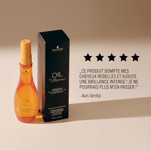 Schwarzkopf Professional Oil Ultime Huile De Finition Argan Huile Pour Cheveux Normaux Et Épais Purifiée Et Naturelle Lisse La Cuticule Anti Frisottis Protection Thermique Nourrissant Hydratant 100 ml - Image 9