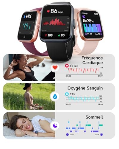 Women's Smart Watch 1.8 Inch AMOLED Smartwatch with Built-In Alexa Call, Smartwatch for 100 Sports Modes, Heart Rate, Sleep, SpO2, IP68 Waterproof Pedometer for Samsung, iOS, Android - Image 5
