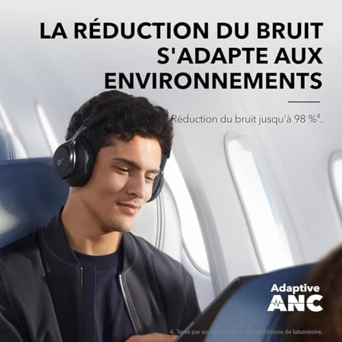 Soundcore Space One Bletooth Wireless Headphones with Active Noise Cancelling by Anker, 2X More Effective Human Voice Reduction, ANC 46H, App Control, LDAC Hi-Res Wireless Audio, Comfort - Image 4