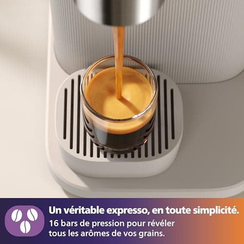 Philips Baristina Espresso Machine, Milk Frother Included, Real Espresso, Made Easy, 16 Bar Pressure, Built-in Grinder, White Machine with White Filter Holder (BAR303/00) - Image 6