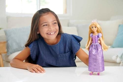 Mattel Disney Princesses Rapunzel, Articulated Princess Doll, Includes Sparkling Movie Outfit, Tiara Crown and Doll Accessories, Toy for 3 Years Old and Above, HLW10 HLW03 - Image 3