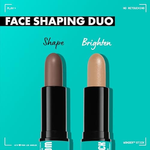 NYX Professional Makeup Highlight & Contour Stick, Double Tip, Definition & Shine, Modular & Vegan Formula, Wonder Stick, Shade: Fair (01) - Image 4