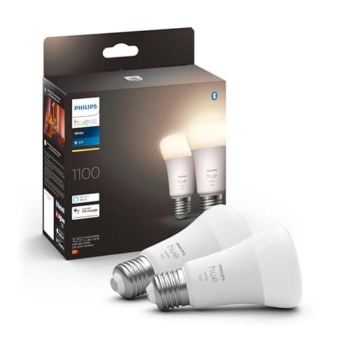 Philips Hue White, ampoule LED connectée E27, Equivalent 75W, 1100 lumen, Compatible Bluetooth, Pack de 2, fonctionne avec Alexa, Google Assistant et Apple Homekit, ancienne génération - Image 3