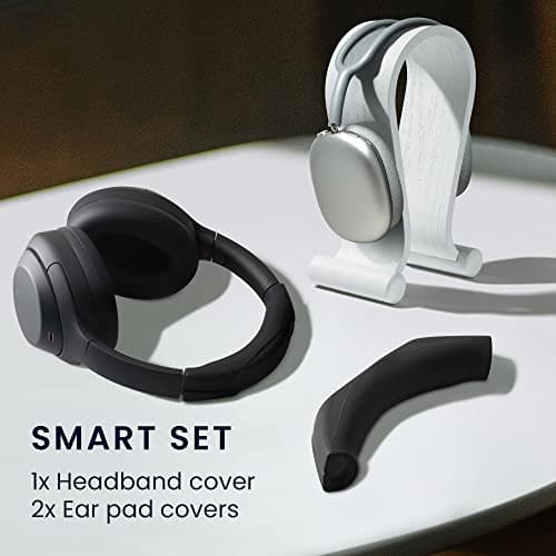 kwmobile Headband Case and Cushion Cover Compatible with Sony WH-XB910N – Protective Silicone Headband and Ear Pads – Dark Blue - Image 3