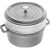 STAUB Enamelled Cast Iron Casserole Dish with Lid and Steam Basket, Suitable for All Heat Sources Including Induction, 4 to 5 People, Round, 26 cm, 5 L, 7.2 kg, Graphite Grey - Image 2