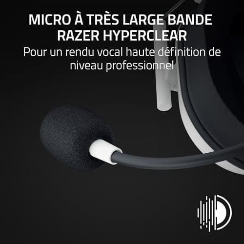 Razer Blackshark V2 Hyperspeed for PC - Ultralight E-Sports Wireless Gaming Headset 280g (Super Wide Band Microphone, 50mm Triforce Speaker, Sound Insulation Foam) White - Image 5