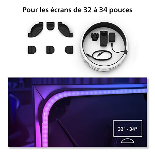 Philips Hue White and Color, Lightstrip Hue Play Gradient PC for 32-34 Inch Screen, Light Sync with Game, Compatible with Alexa, Google Assistant and Apple Homekit - Image 3