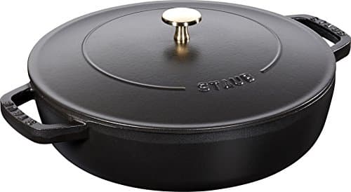 STAUB Chistera Cast Iron Sauté Pan, Diameter 28 cm, 3.7 L, Matt Black - Image 3