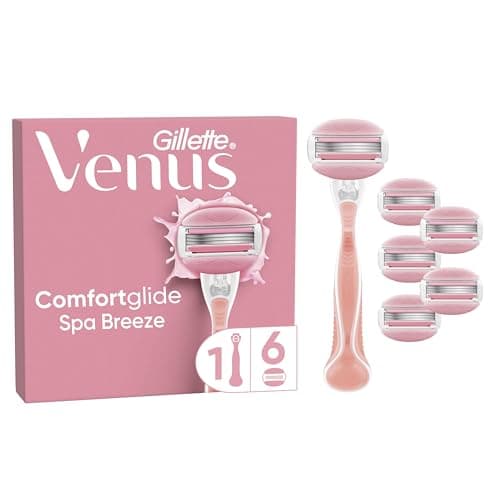 Gillette Venus ComfortGlide Spa Breeze Women's Shaver, Reusable Handle, 6 3-Blade Refill Cartridges, Shave No Need for Shaving Gel, 2-in-1 Scented Bars, Foam Shaver - Image 3