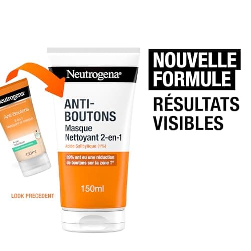 Neutrogena – 2-in-1 Cleansing Mask (150 ml tube) – Salicylic Acid Face Wash (1%) – 89% noticed a reduction in pimples on the T-zone* - Image 5