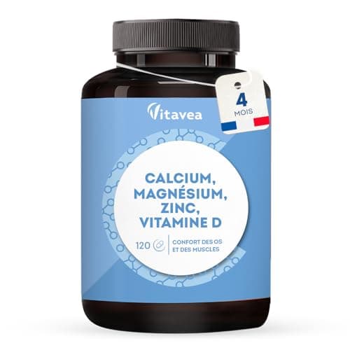 Calcium, Magnesium, Zinc, Vitamin D3 - Bone and Muscle Comfort - Bone Health, Energy and Immunity Complex - 120 Tablets - With Copper, Manganese, Selenium - Made in France Vitavea - Image 3