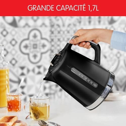 Moulinex Electric Kettle, 1.7 L, Vintage Design, 360° Base, Hinged Lid, Quick Boil, Automatic Shutdown, Water Level, Anti-Limescale Filter, Hidden Resistor, Sun Black BY320B10 - Image 8