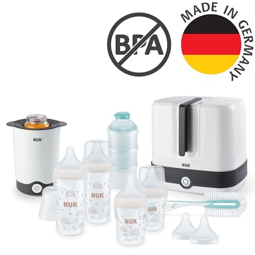 Nuk Perfect Match Complete Set | 6+ Months | Vario Express Steriliser, 4 Bottles, Bottle Warmer, Brush and More | Rainbow | 8 Pieces - Image 7