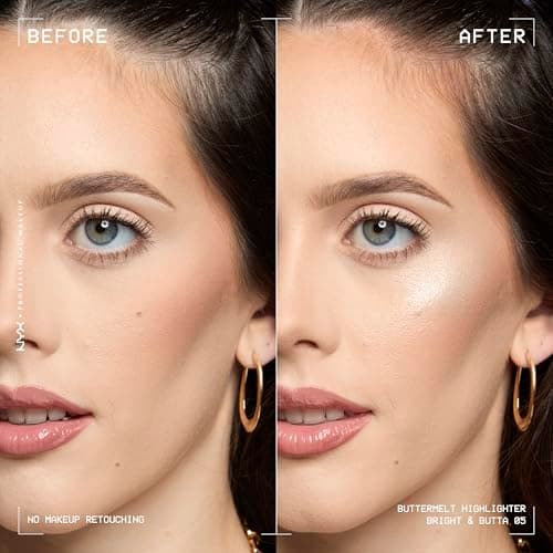 NYX PROFESSIONAL MAKEUP - Highlighter Powder - Enriched with Mango Butter, Almond Butter & Shea Butter - Melting Texture - Vegan Formula - Buttermelt Highlighter - Shade: Bright And Butta - Image 3
