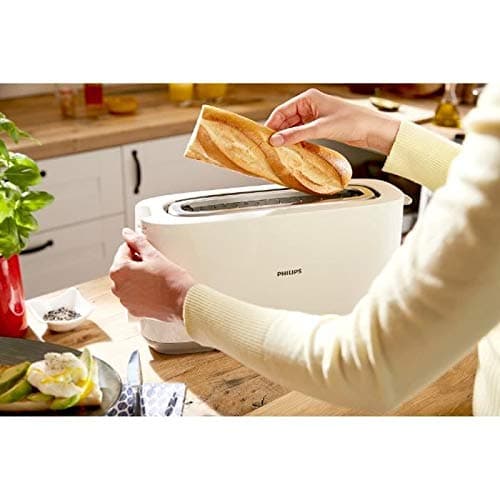 Philips Toaster - Large Slot, 8 Settings, Pastry Warmer, Defrosting, Cold Walls, Elevation, Automatic Shutdown, White (HD2590/00) - Image 3