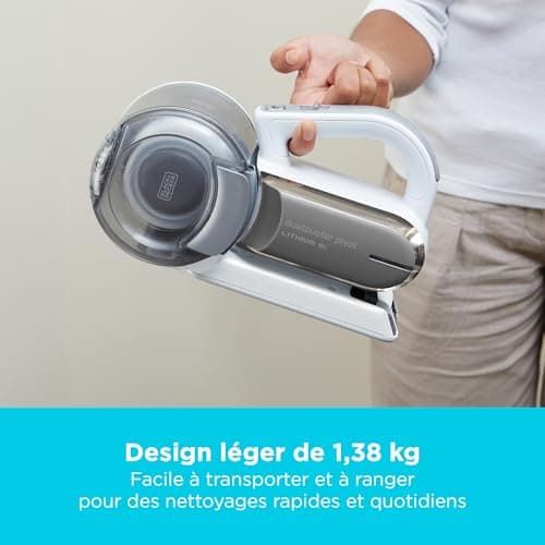 BLACK+DECKER Aspirateur à Main sans Fil 18 V avec tête pivotante, 8 Positions de Nettoyage, Station de Charge et Accessoires, PV1820L-QW - Image 7