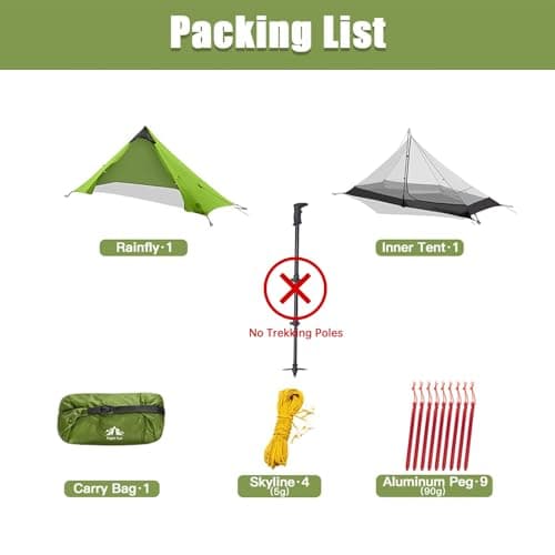 Night Cat Ultra Light Tent: 1 Person Waterproof Lightweight Hiking Tent for Camping Trekking Easy Assembly - Image 6