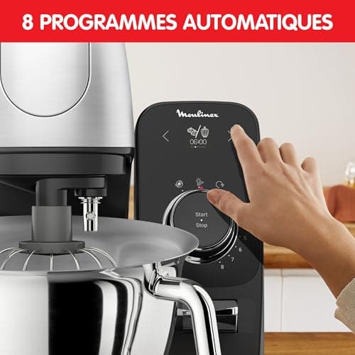 Moulinex Pastry processor, 5.5 L stainless steel bowl, 8 basic recipe programs, Patented technology, Quiet, Robust, Free application with coaching, Coach QA900810 - Image 7