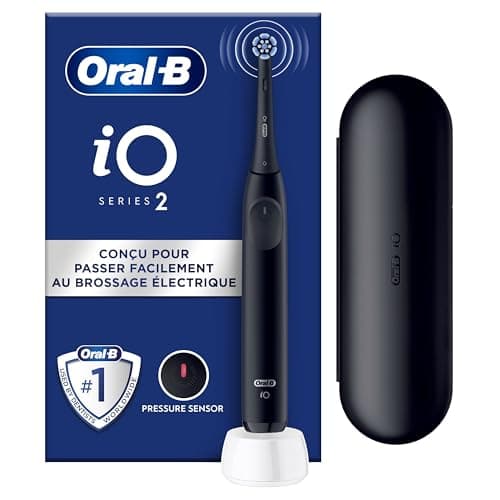 Oral-B iO 2 Black Electric Toothbrush for Adults, 3 Cleaning Modes, Soft for Gums, Soft Brushing, Accessories, Oral B Replacement Brush, Brush Holder, Travel Case - Image 3
