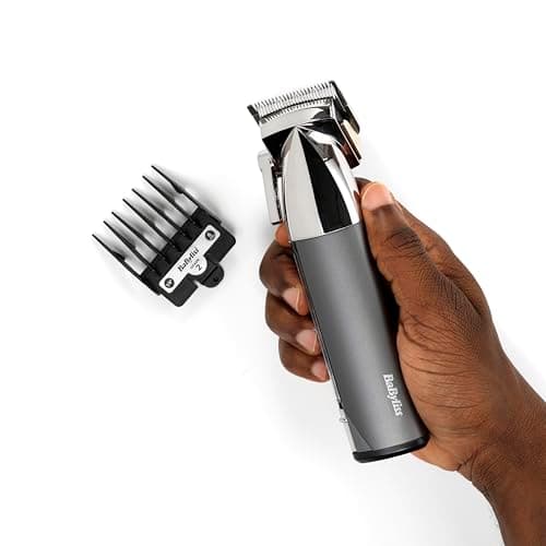 BaByliss Super-X Metal Cordless Hair Clipper, Japanese Steel Blades, 10 Combs, 2 Ear Combs, Lithium Battery, Digital Display, Metal Handle, Black, E996E - Image 3