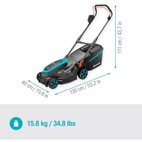 Gardena cordless lawn mower set PowerMax 37/36V P4A, ready to use: Mower <350 m², cutting width 37 cm, bin volume 45 l, central high reg. cut, PowerPlus motor eco mode (14638-20) - Image 5