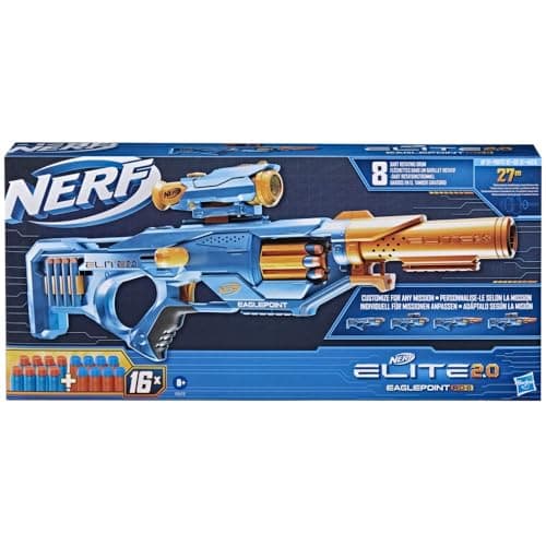 Hasbro Nerf Elite 2.0, Blaster Eaglepoint RD-8, Outdoor Games for Kids, 8 Darts Barrel, Removable Sight and Barrel, 16 Official Elite Darts Multicoloured - Image 4