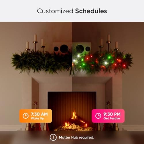 Nanoleaf Guirlande Lumineuse Connectée 24M avec Modes de Noël, 300 LEDs RGB IC Adressables, Intérieur & Extérieur, Musique Sync, Matter over WiFi, App Voix Contrôle (Alexa Apple Google Home) Salon - Image 8