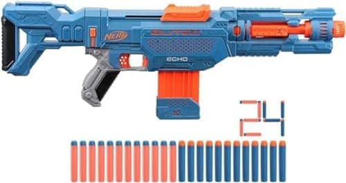 Nerf Elite 2.0, Echo CS-10 blaster, 24 Nerf darts, 10 dart charger, removable stock and gun extension, 4 tactical rails - Image 2