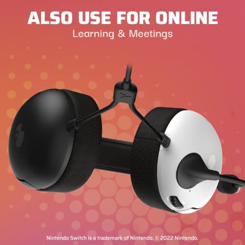 Pdp Gaming Lvl40 Stereo Casque avec Mic pour Nintendo Switch - Pc, Ipad, Mac, laptop Compatible - Noise Cancelling Microphone, Lightweight, Soft Compourt On Ear Headphones, 3.5 Mm Jack - Noir-Blanc - Image 7
