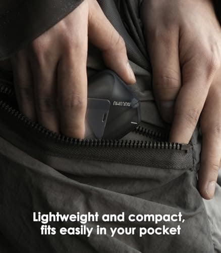Aulumu A29 Geometric Case for AirPods 4 with Lock | Protective Case with Nylon Buckle | Alloy Armor | Compatible with Apple AirPods 4th Generation (2024), Translucent Gray - Image 5
