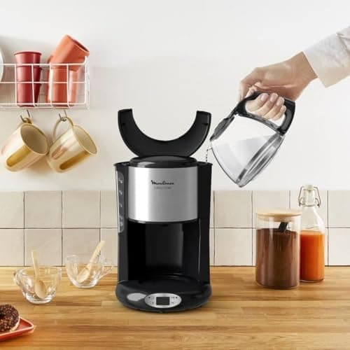 Moulinex Drip Coffee Maker, 1.25 L Capacity, 10 to 15 Cups, 24 Hour Programming, Keep Warm, Subito FG362810, Black - Image 4