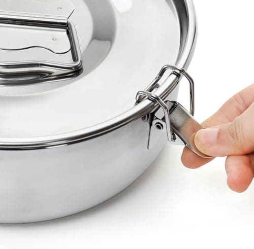 Stainless Steel Flan Mold With Lid And Portable Round Flan Flat Handle Cooking Utensils For Camping Instant Pot For Cheesecake Chocolate Pudding - Image 5