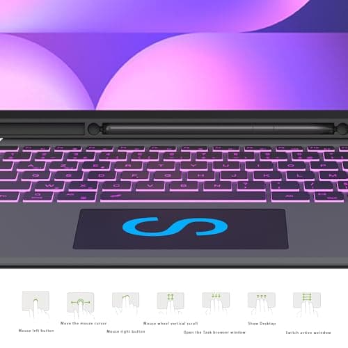 Keyboard Case for Samsung Galaxy Tab S10 Ultra/S9 Ultra/S8 Ultra 14.6 Inch: 7 Colours Backlit Magnetic Detachable Keyboard with Trackpad | Azerty French Wireless Keyboard for 14.6 Tab S9 Ultra - Image 6