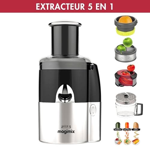 Magimix Juice Expert 5 Multifunctional Juice Extractor 5 – Juice Juicer, Cold Extractor, Vegetable Cutter & Spiralizer, Ultra-Quiet, Made in France, Black - Image 4