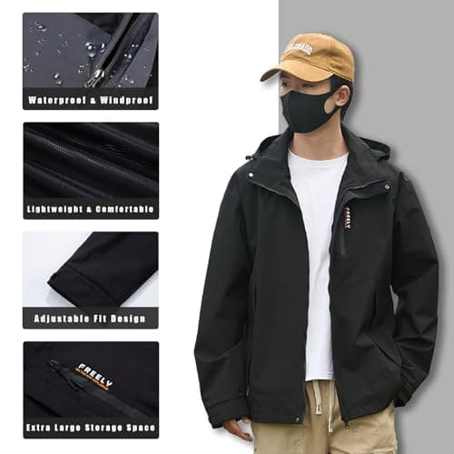 Men's Outdoor Trench Coat Waterproof Trekking Jacket Lightweight Rain Hooded Jackets Windproof Mountain Sports Jacket - Image 7