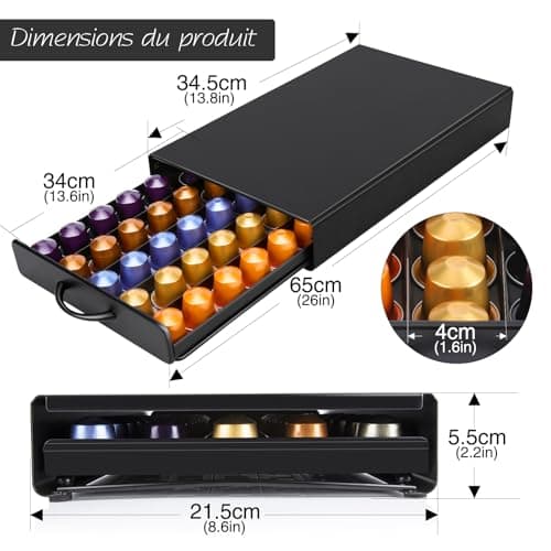 Masthome Nespresso Capsule Holder, 45-Piece Nespresso Pod Storage, Coffee Capsule Holder with Non-Slip Bottom, Capsule Dispenser for Home, Office, Kitchen - Image 4