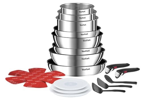 Tefal Ingenio L897SK04 20-Piece Cookware Set, Frying Pans with 2 Removable Handles, Induction, Non-Stick Coating, Stackable, Dishwasher Safe, Emotion L897SK04 - Image 6