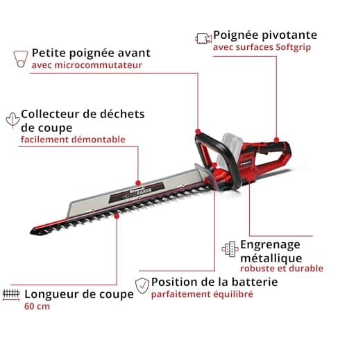 Einhell GE-CH 18/60 Li Cordless Hedge Trimmer - Solo Power X-Change (18V, 60cm Cutter) Delivered without Battery or Charger - Image 4
