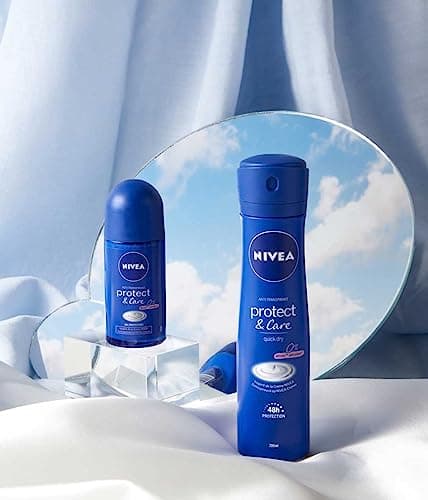 NIVEA Déodorant Bille Protect & care (1 x 50 ml), déodorant femme protection efficace 48H, déo femme inspiré de la crème NIVEA, Anti transpirant avec alcool - Image 6