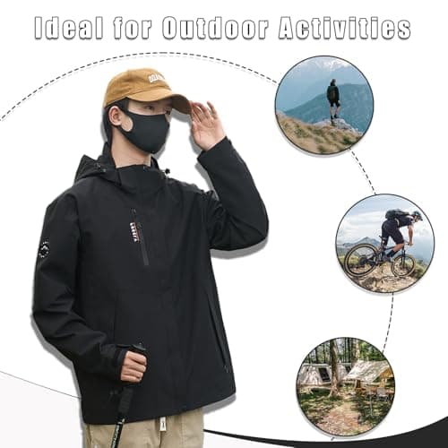 Men's Outdoor Trench Coat Waterproof Trekking Jacket Lightweight Rain Hooded Jackets Windproof Mountain Sports Jacket - Image 3