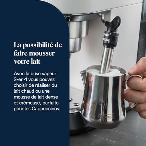 De'Longhi Dedica Style EC685.W, Stainless Steel Pump Coffee Machine for Ground Coffee or Pods, Espresso and Cappuccino Machine, 1.3L Tank, Anti-Drip System, White - Image 7