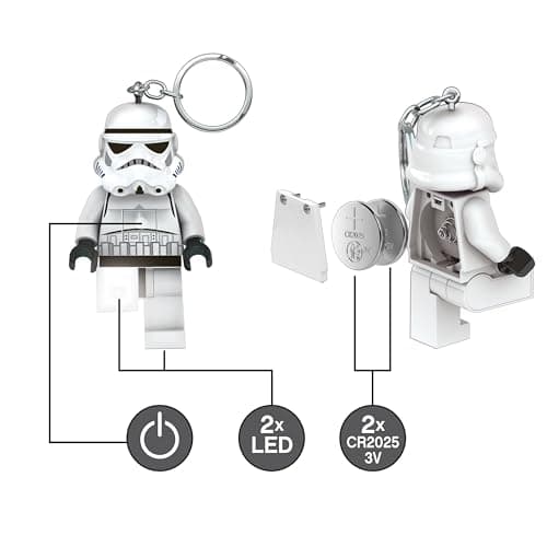 IQ Lego Star Wars Schlüsselanhänger mit LED-Taschenlampe Spielzeuggeschenke für Kinder - 76 mm große Figur - 2 CR2025 Batterien enthalten - Image 7