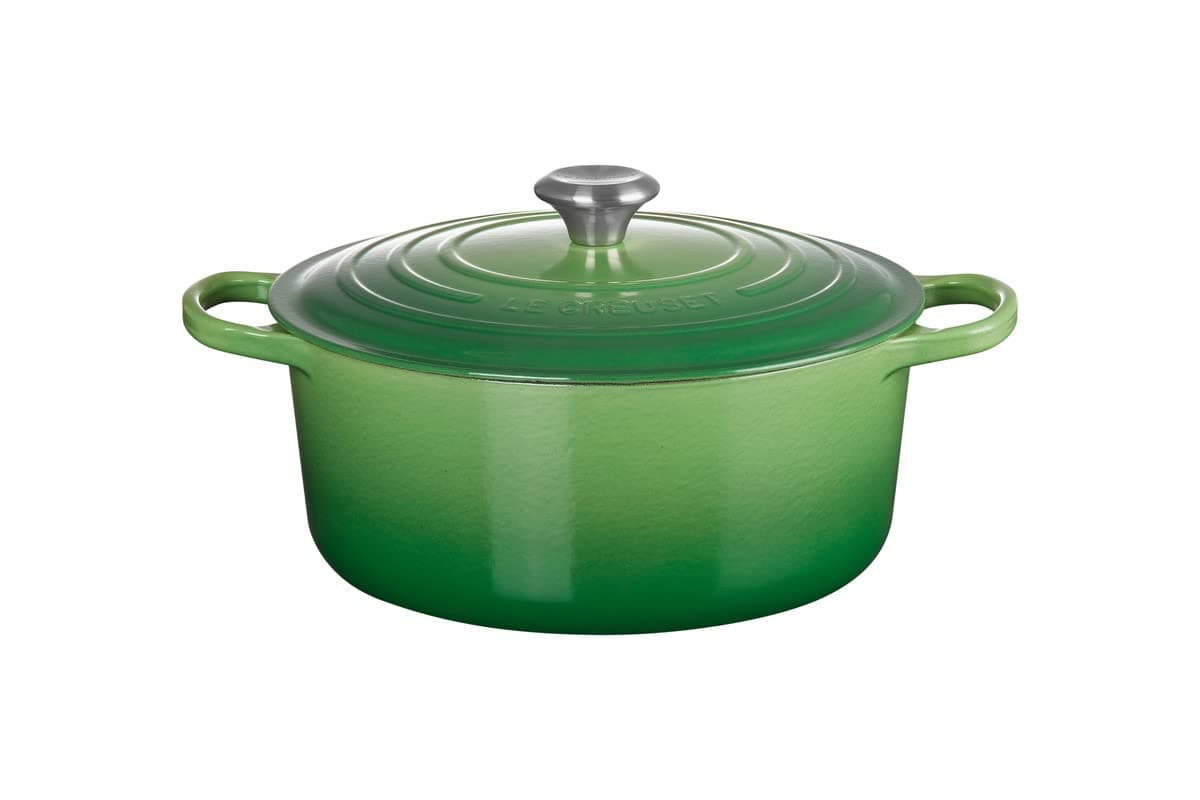 Le Creuset Signature 21177284082430 Cast Iron Casserole Dish with Lid, Diameter 28 cm, Round, Suitable for All Hobs and Induction, Volume: 6.7 L, 6.1 kg, Bamboo, 21177284082430 - Image 1